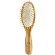 Tek Big Oval Brush In Olive Wood With Short Wooden Pins