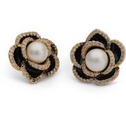 Lily and Rose Coco rose earrings - Jet / ivory pearl