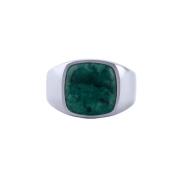 IX Studios Cushion Signet Marble Ring Silber DMN0282RHGRMA