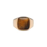 IX Studios Cushion Signet Tiger Eye Ring 22 kt. Silber vergoldet DMN02...