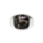 IX Studios Cushion Signet Turtle Agate Ring Silber DMN0282SLTA