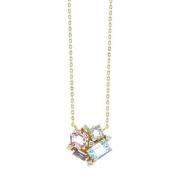 Suzanne Kalan Pastel Mix Blossom Halskette 14 kt. Gold 0,05 ct. PN486D...