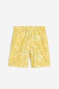H&M Pull-on-Shorts aus Baumwolle Gelb/No Bad Days in Größe 158/164. Fa...