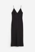 H&M Slipkleid mit V-Ausschnitt Schwarz, Alltagskleider in Größe XL. Fa...