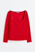 H&M Figurbetontes Jerseyshirt Rot, Tops in Größe S. Farbe: Red