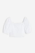 H&M Bluse mit Puffärmeln Weiß, Blusen in Größe S. Farbe: White