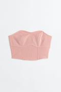 H&M Kurzes Bandeau-Top Hellrosa, Tops in Größe XXL. Farbe: Light pink