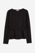 H&M MAMA Stillshirt aus Jersey Schwarz, Tops in Größe XS. Farbe: Black
