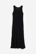 H&M Geripptes Kleid aus Seidenmix Schwarz, Alltagskleider in Größe XS....