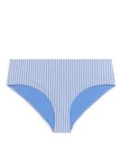 Arket Seersucker-Bikinihüfthose Blau/Weiß, Bikini-Unterteil in Größe 3...