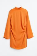 H&M Kleid mit Raffungen Orange, Alltagskleider in Größe 34