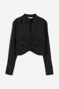 H&M Bluse mit Kragen Schwarz, Blusen in Größe XS. Farbe: Black