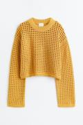 H&M Pullover in Pointellestrick Gelb Größe XS. Farbe: Yellow