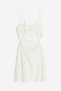H&M Strandkleid aus Popeline mit Cut-outs Weiß/Geblümt, Strandkleidung...