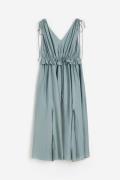 H&M Drapiertes Kleid mit Bindedetails Blaugrau, Alltagskleider in Größ...