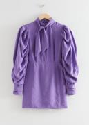 & Other Stories Voluminous Sleeve Mini Dress Purple, Alltagskleider in...