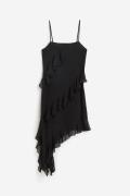 H&M Asymmetrisches Kleid mit Volants Schwarz, Party kleider in Größe M...