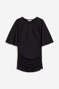 H&M Shirt mit Twist-Detail Schwarz, T-Shirt in Größe XS. Farbe: Black