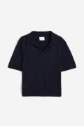 H&M Poloshirt aus Feinstrick Marineblau, T-Shirt in Größe S. Farbe: Na...