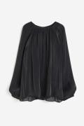 H&M Zarte Oversize-Bluse Schwarz, Blusen in Größe XS. Farbe: Black