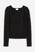H&M Pullover mit asymmetrischem Ausschnitt Schwarz in Größe XS. Farbe:...