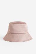H&M Bucket Hat aus Satin Mattrosa, Hut in Größe XS/S. Farbe: Dusky pin...