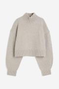 H&M Oversized Pullover mit Turtleneck Helles Greige in Größe XXL. Farb...