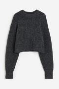 H&M Kurzer Pullover Dunkelgraumeliert in Größe XS. Farbe: Dark grey ma...