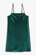 Monki Mini-Slipdress aus Samt Dunkelgrün, Alltagskleider in Größe XL. ...