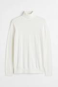 H&M Feinstrick-Rollkragenpullover Slim Fit Weiß in Größe L. Farbe: Whi...
