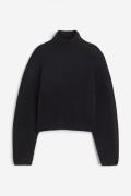 H&M Gerippter Pullover mit Turtleneck Schwarz in Größe XXL. Farbe: Bla...