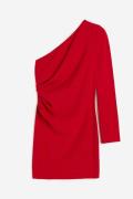 H&M Einseitig schulterfreies Bodycon-Kleid Rot, Party kleider in Größe...
