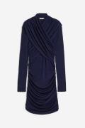 H&M Drapiertes Jerseykleid Marineblau, Party kleider in Größe L. Farbe...