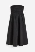 H&M Bandeau-Kleid Schwarz, Alltagskleider in Größe L. Farbe: Black