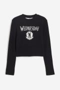 H&M Jerseyshirt mit Print Schwarz/Wednesday, T-Shirts & Tops in Größe ...
