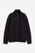 H&M Sweatshirt mit Zipper Relaxed Fit Schwarz, Sweatshirts in Größe S....