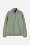 H&M Sweatshirt mit Zipper Relaxed Fit Grün, Sweatshirts in Größe XS. F...