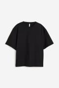H&M Kastiges T-Shirt Schwarz in Größe XXS. Farbe: Black