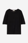 H&M Shirt aus Kaschmirmix Schwarz, Tops in Größe XS. Farbe: Black
