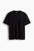 H&M Plissiertes T-Shirt in Loose Fit Schwarz Größe S. Farbe: Black