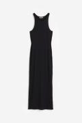 H&M Geripptes Kleid Schwarz, Alltagskleider in Größe XS. Farbe: Black