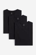 H&M 3er-Pack T-Shirts mit V-Ausschnitt Slim Fit Schwarz in Größe XS. F...