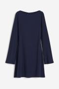 H&M Jerseykleid mit U-Boot-Ausschnitt Dunkelblau, Alltagskleider in Gr...