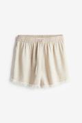 H&M Schlupfshorts aus Leinenmix Hellbeige in Größe XXS. Farbe: Light b...