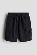 H&M Cargoshorts aus Leinenmix Schwarz in Größe 104. Farbe: Black