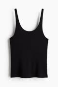 H&M Geripptes Tanktop Schwarz, Tops in Größe S. Farbe: Black