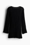 H&M Kurzes Strickkleid im Leiterstich-Look Schwarz, Strandkleidung in ...