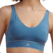 adidas BH 40GG Seamless Plunge Bra Blau Medium Damen