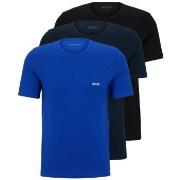 BOSS 3P Classic Cotton Solid T-Shirt Schwarz/Blau Baumwolle Small Herr...