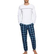 BOSS Dynamic Long Pyjama Weiß/Blau Baumwolle X-Large Herren
